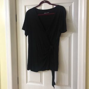 EUC Ava & Viv tie-front black top, size 1X